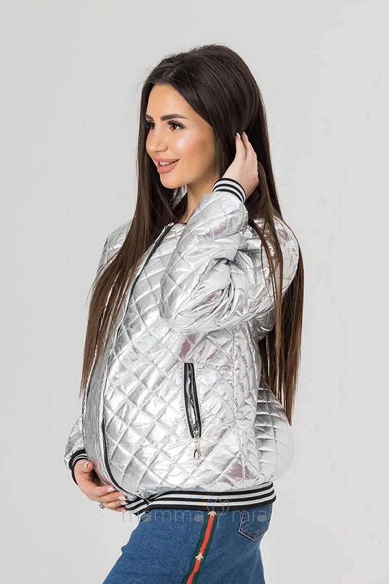To BE 4166 Куртка (бомбер) для беременных серебро