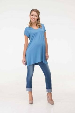 1009041 Блуза (туника) для беременных синий