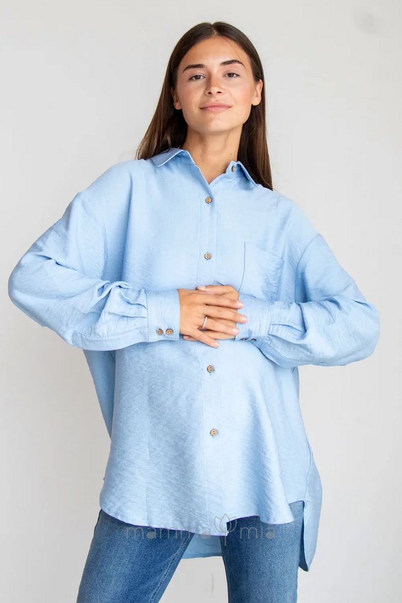 To BE 2101711 Блуза (рубашка) для беременных Голубой