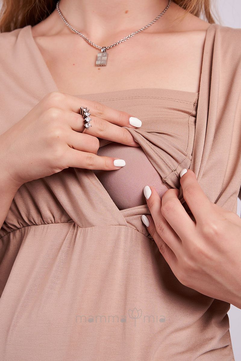 ML 1005ML Платье для беременных и кормящих Бежевый