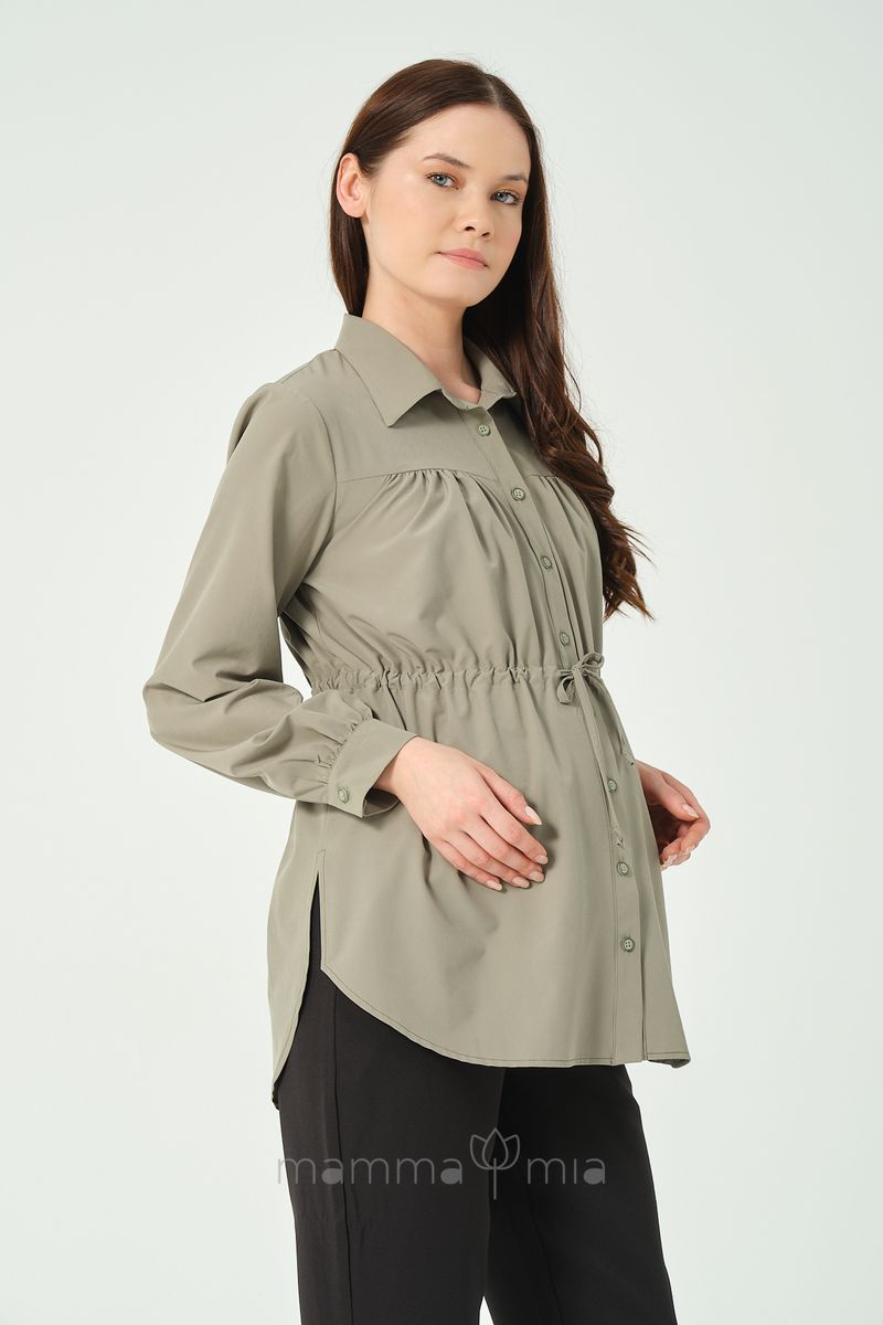 Busa 7555BS Рубашка для беременных хаки