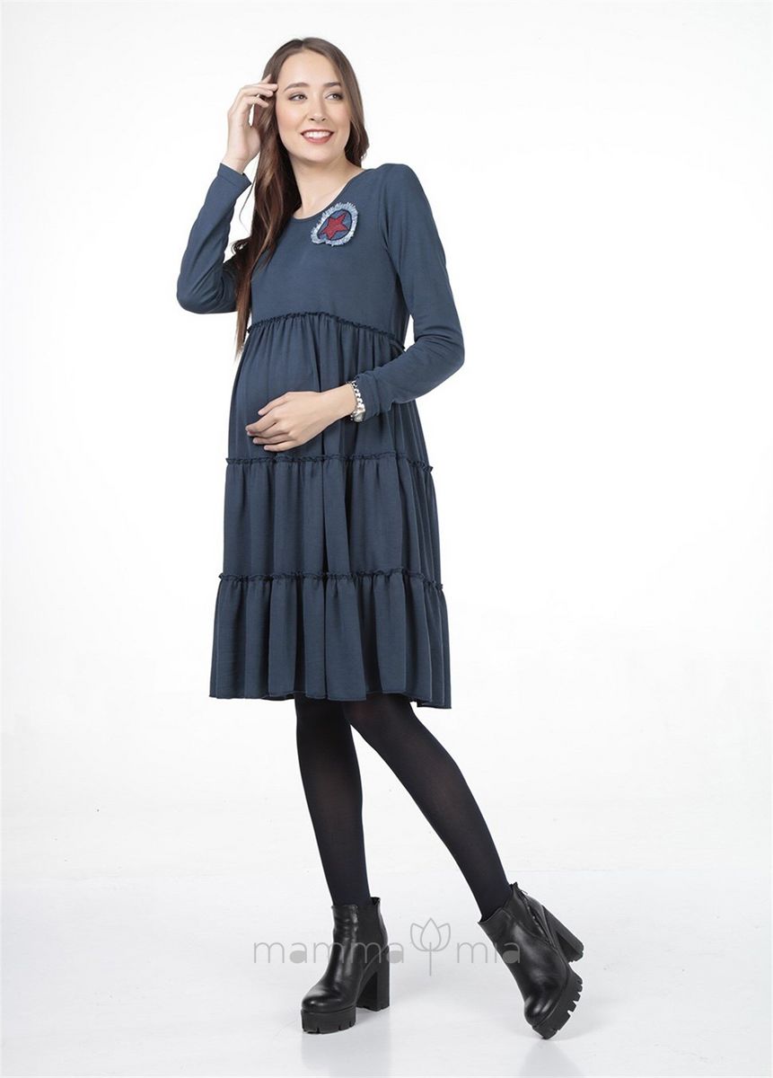 Busa 7126BS Платье для беременных синий