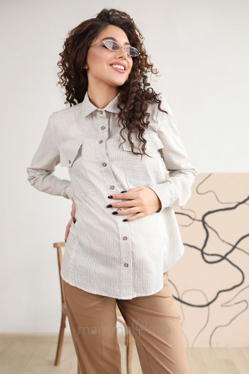 To BE 4162601 Блуза (Рубашка) для беременных серый