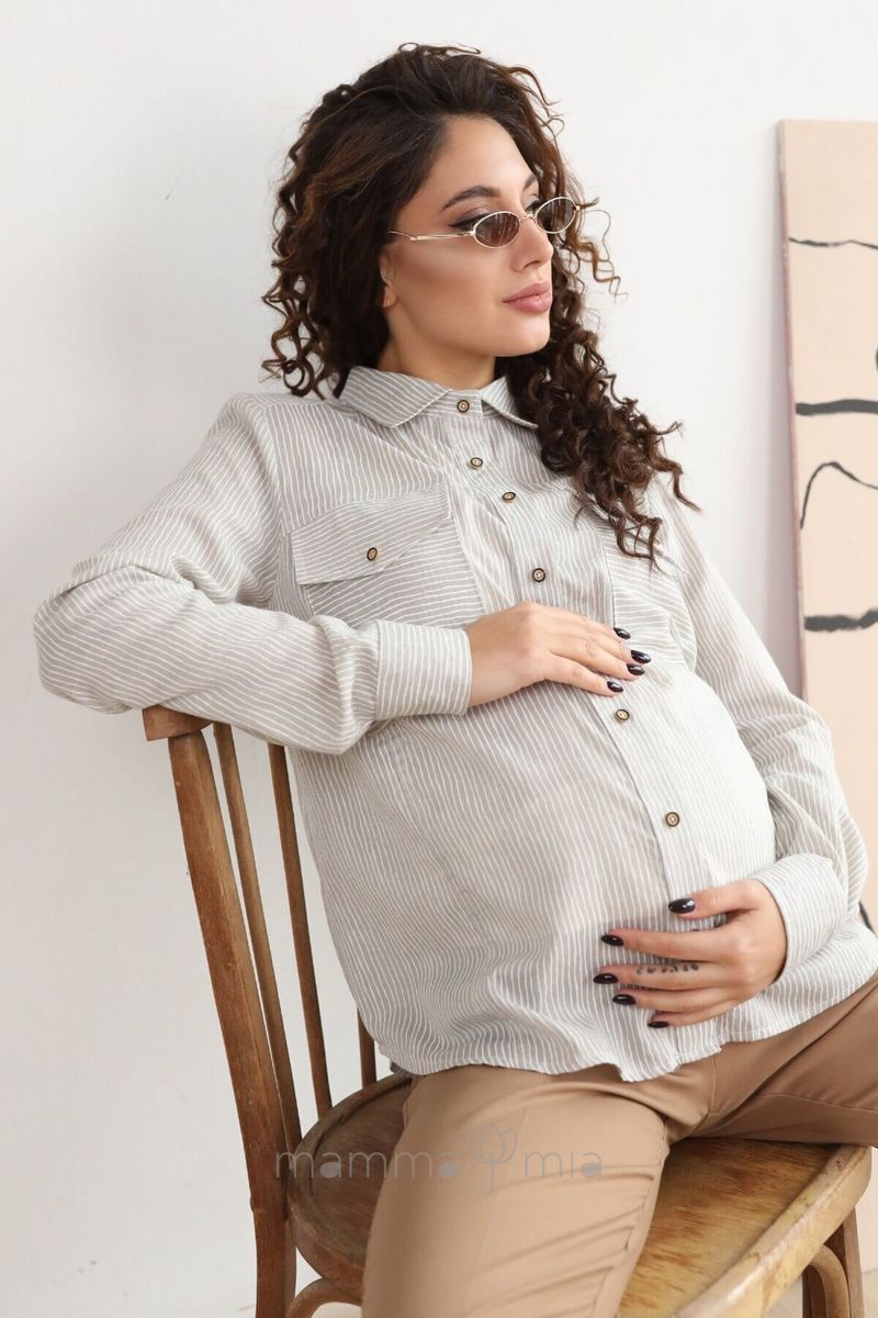 To BE 4162601 Блуза (Рубашка) для беременных серый