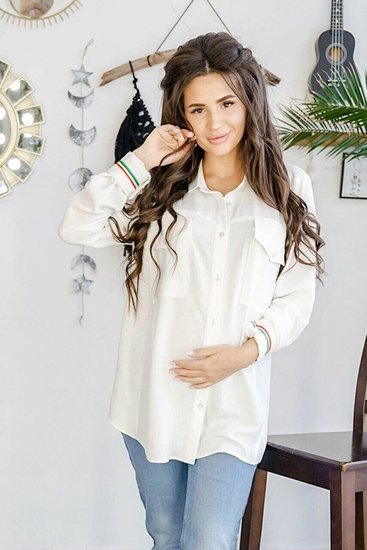 To BE 4162617 Блуза (рубашка) для беременных молочный