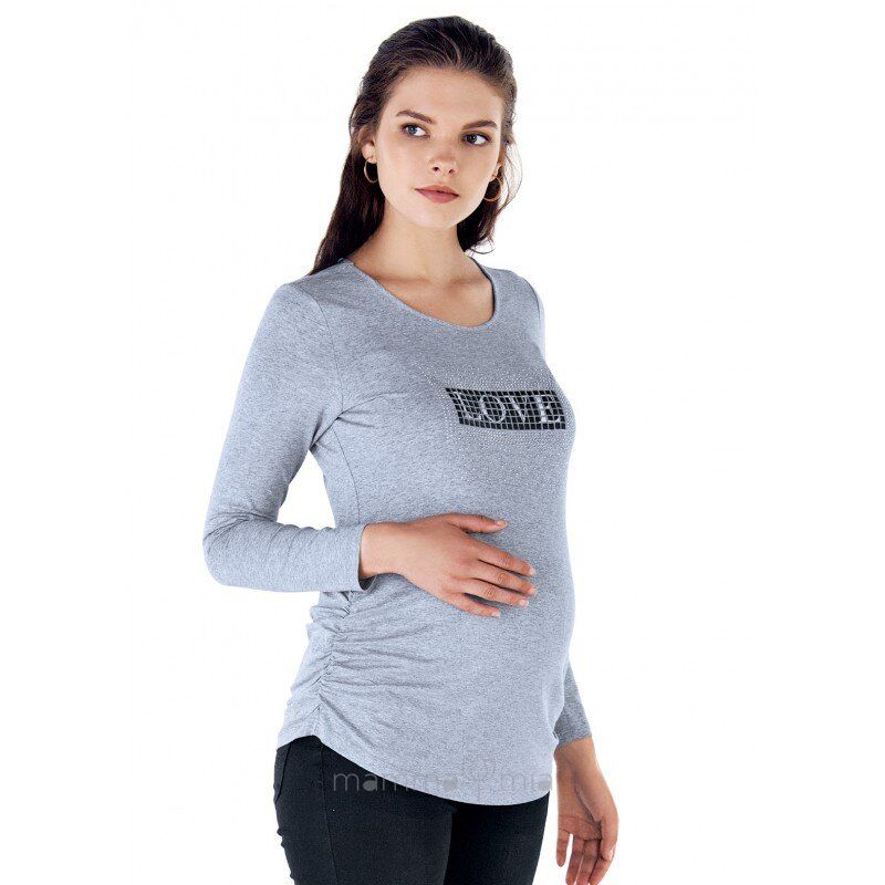Ebru maternity 4337EB Гольф для беременных серый меланж