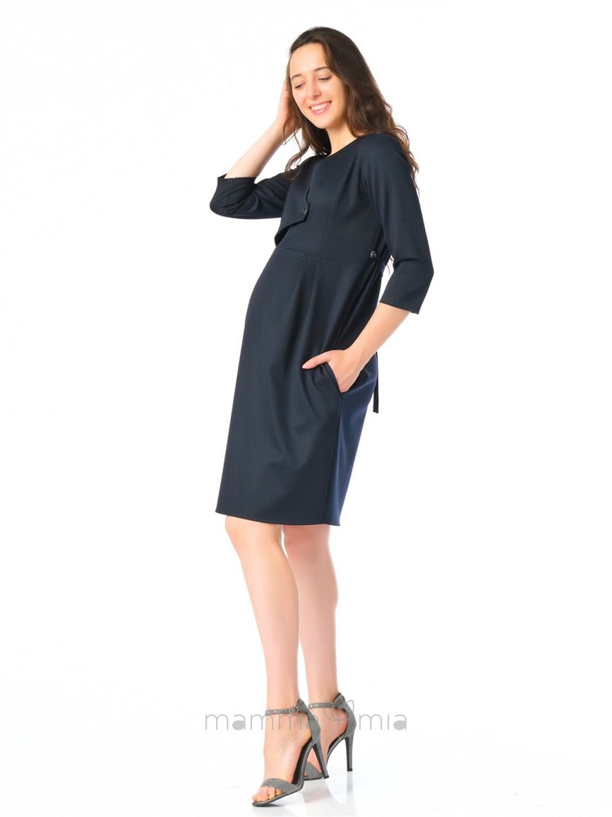 Busa 7310BS Платье для беременных черно синий