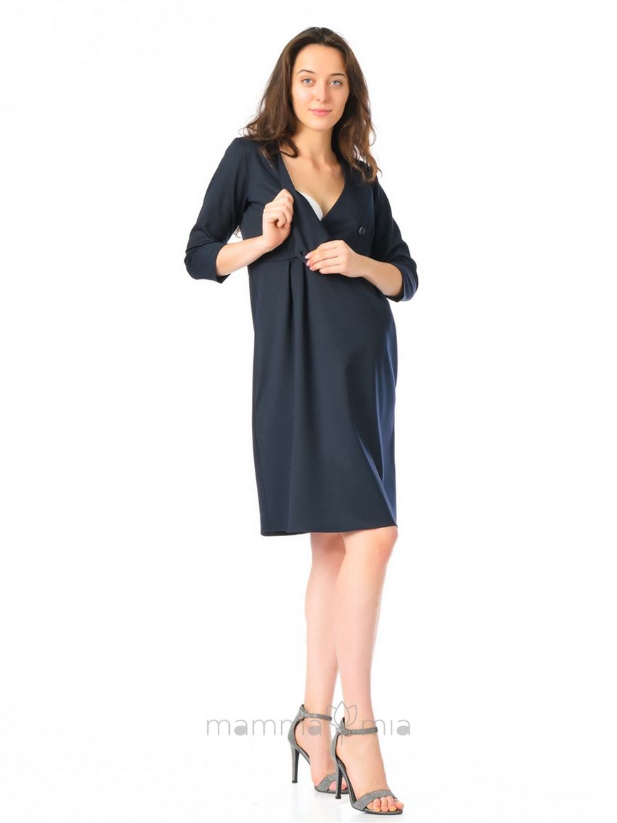Busa 7310BS Платье для беременных черно синий
