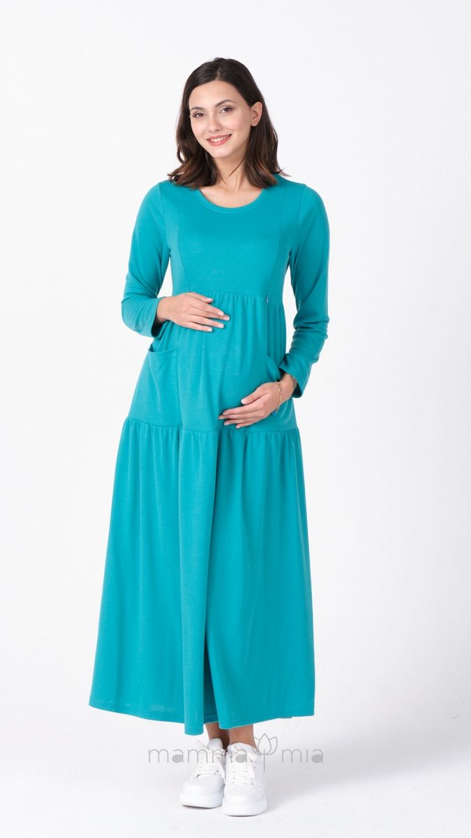 Busa 7399BS Платье для беременных бирюзовый