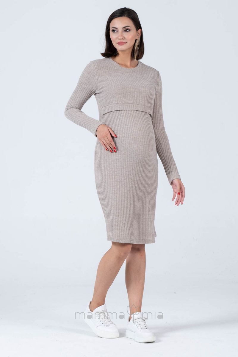Busa 7459BS Платье трикотажное для беременных визон
