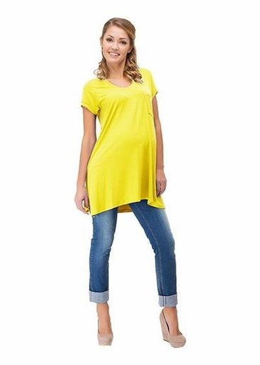 To BE 1009102 Блуза (туника) для беременных желтый с жирафами