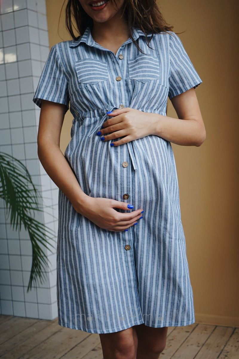 1233721 Платье для беременных серый