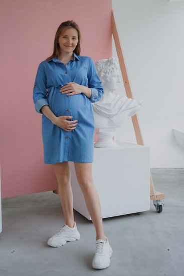 To BE 3016713 Платье для беременных Голубой