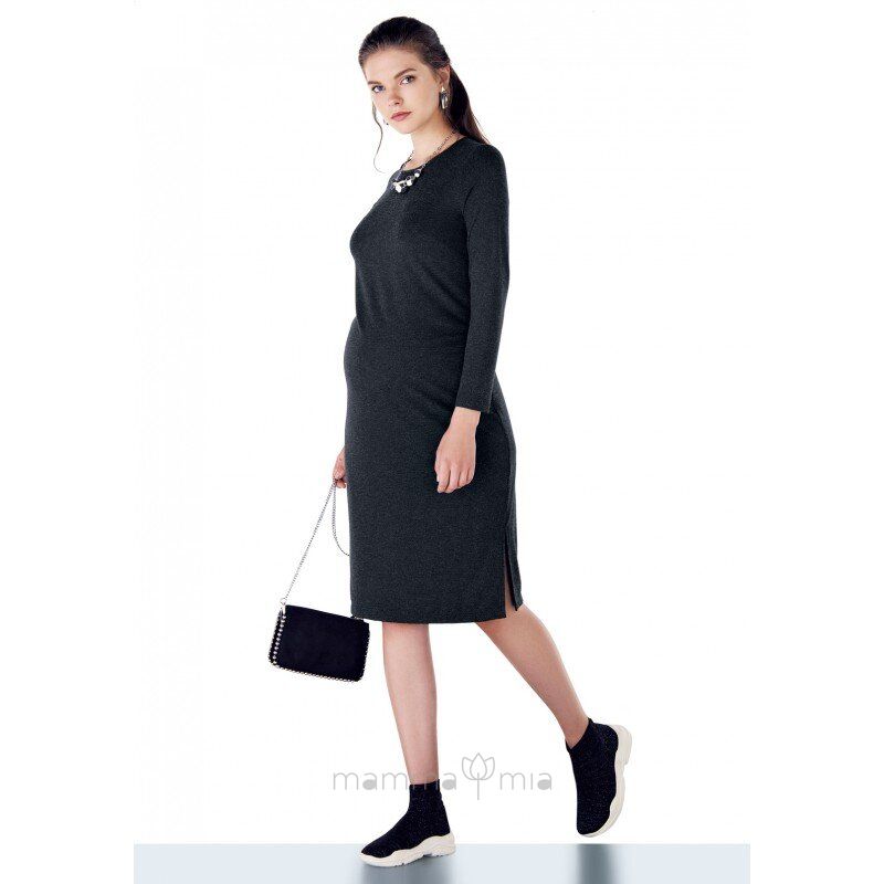 Ebru maternity 4430EB Платье для беременных темно-серый/серый
