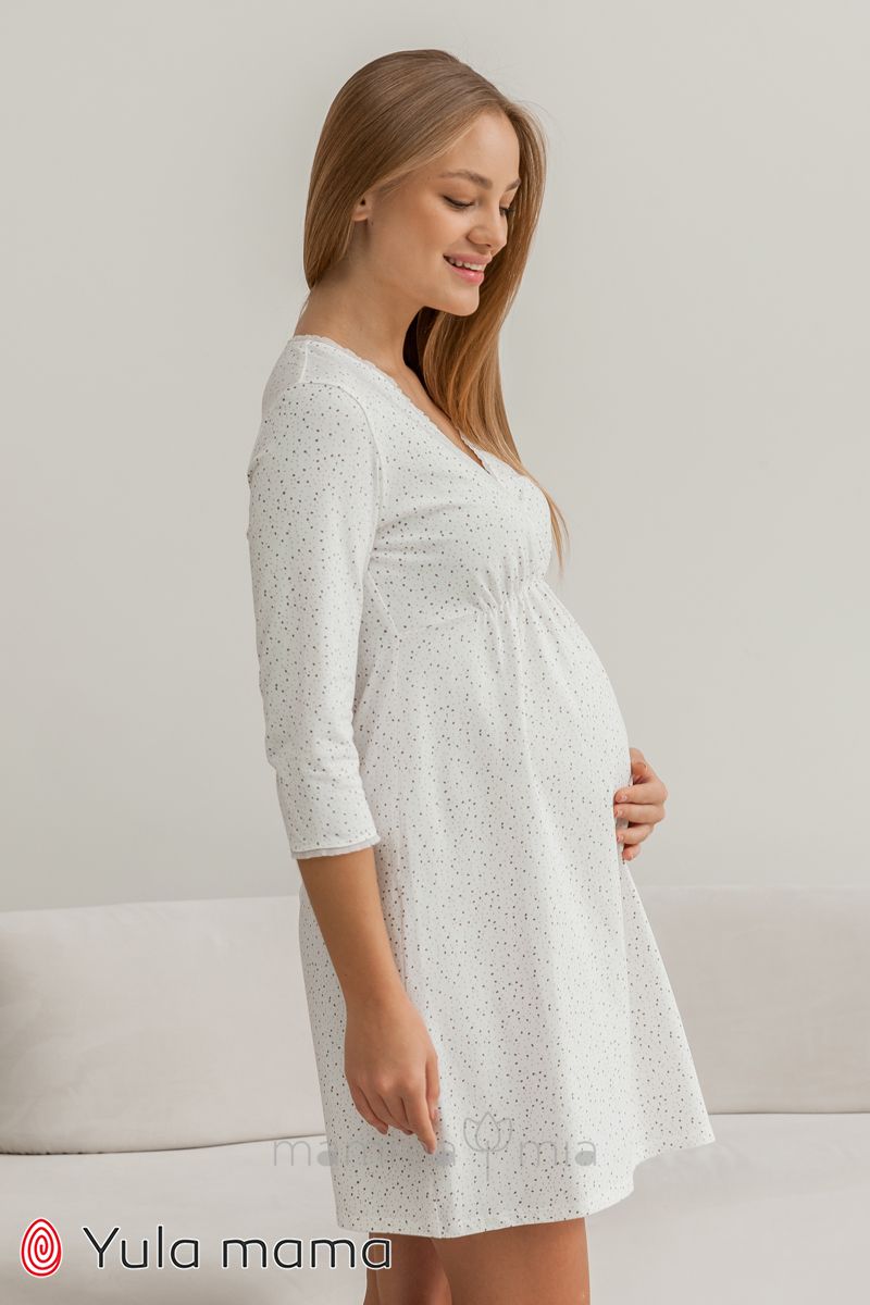 Julla-mama NW-1.5.3 Ночная сорочка для беременных Alisa молочный