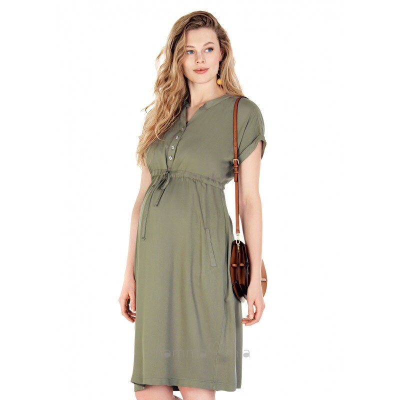 Ebru maternity 4632EB Платье для беременных серо-зеленый