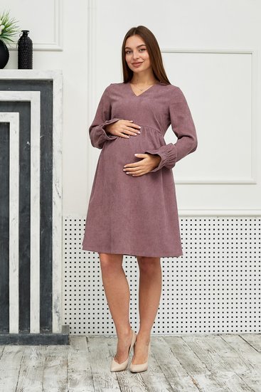 Lullababe Вельветовое платье для беременных и кормящих Lille Розовый