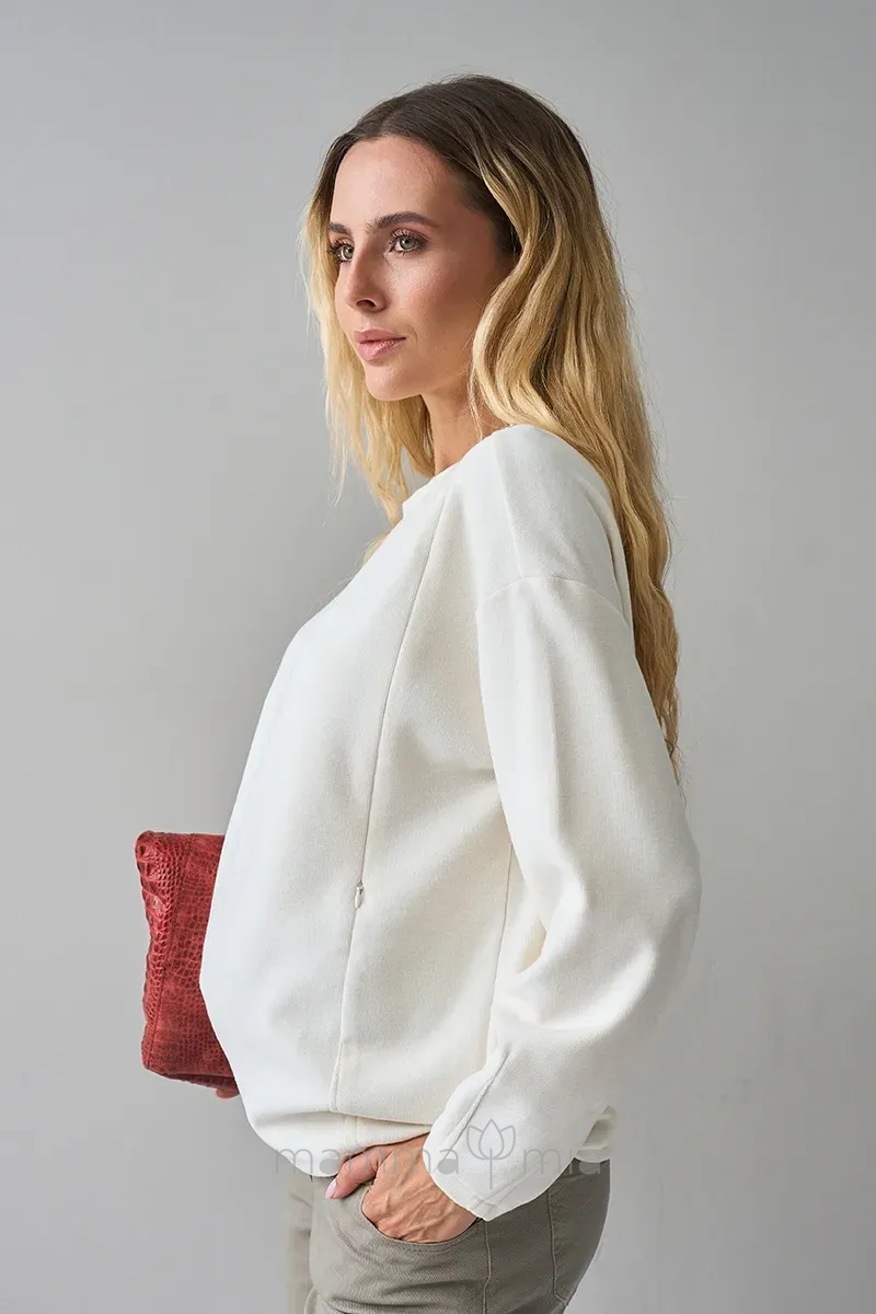 Julla-mama SW-36.042 Pulover calduț pentru gravide, Hazel молочный