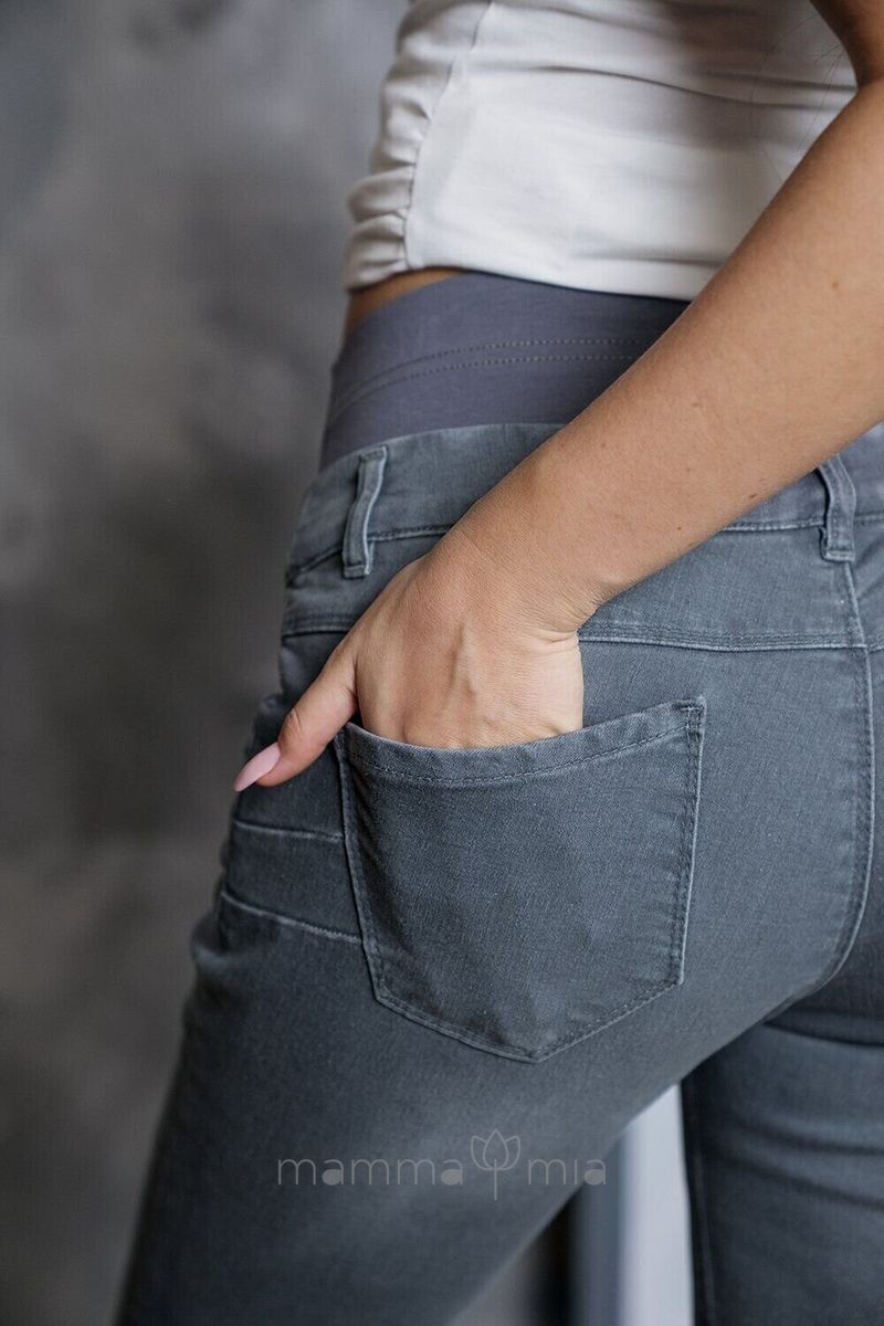 To BE 1225434-7 Брюки джинсовые для беременных серый варка 2