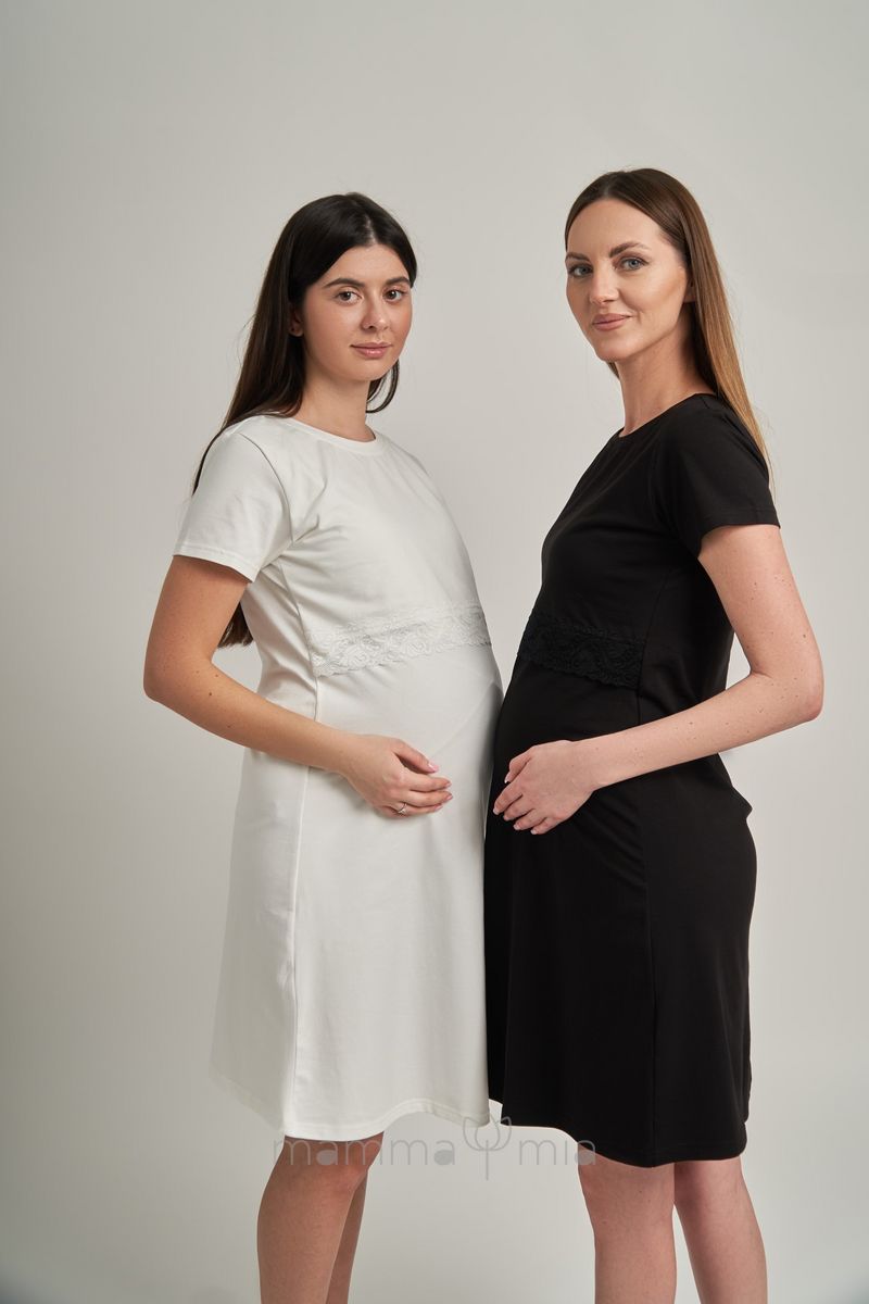 MammaMia M002/003C Набор для беременных и кормящих, сорочка+халат IVORY молочный