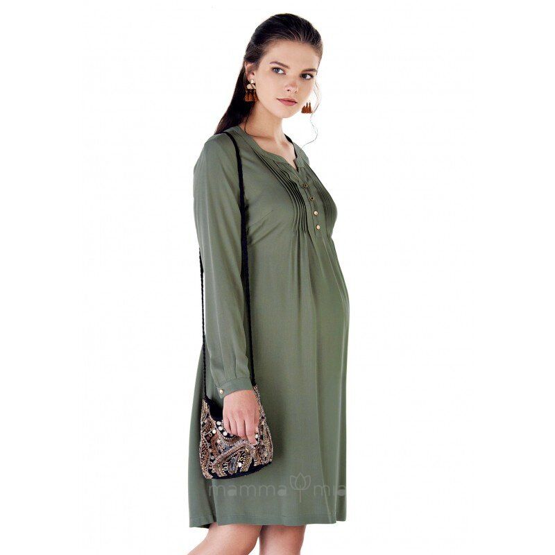 Ebru maternity 4447EB Платье для беременных серо-зеленый