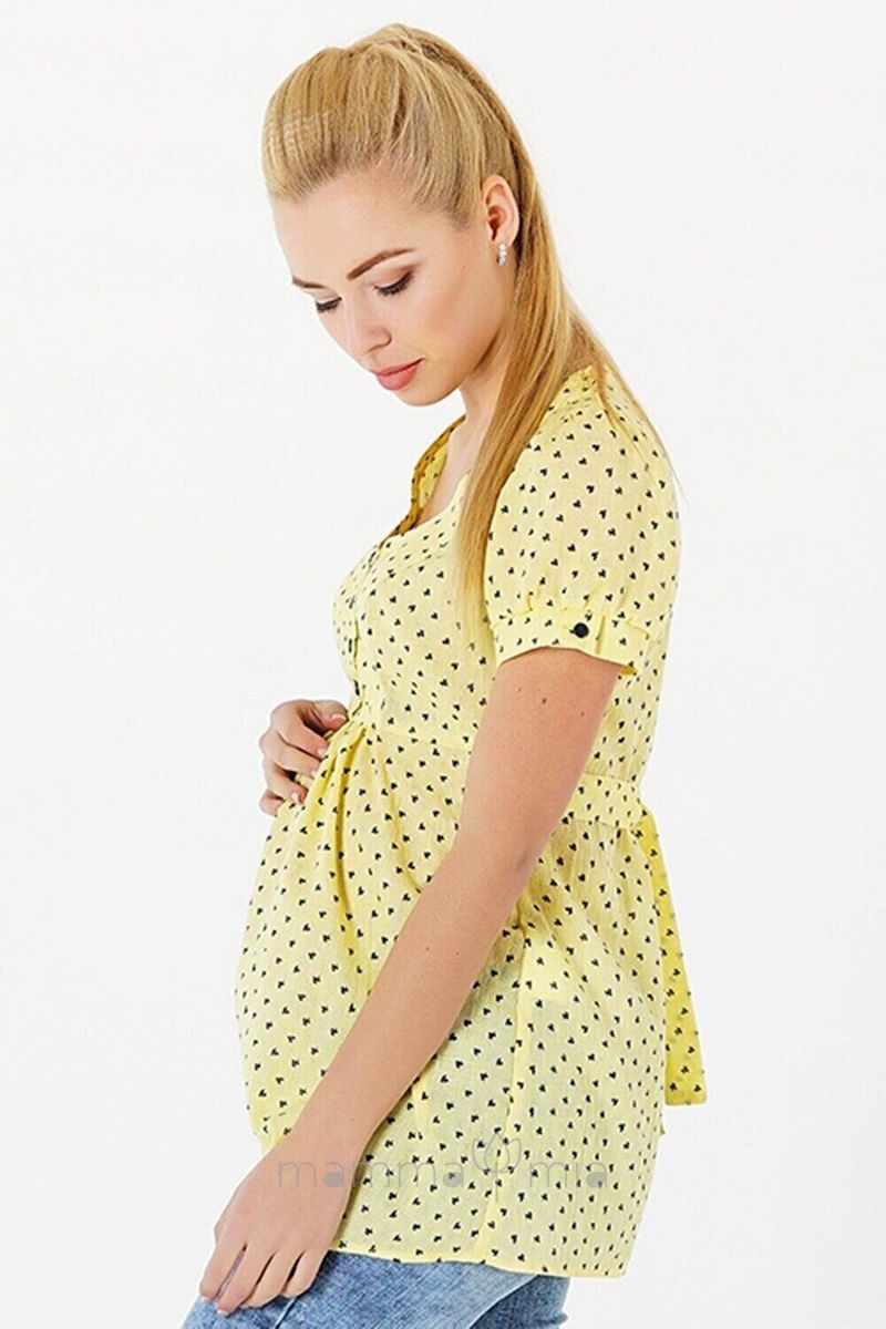 To BE 131717215 Блуза для беременных желтый в серых звездах