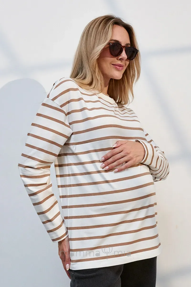 Julla-mama NR-35.041 Джемпер лонгслив для беременных Nikita, каппучино каппучино