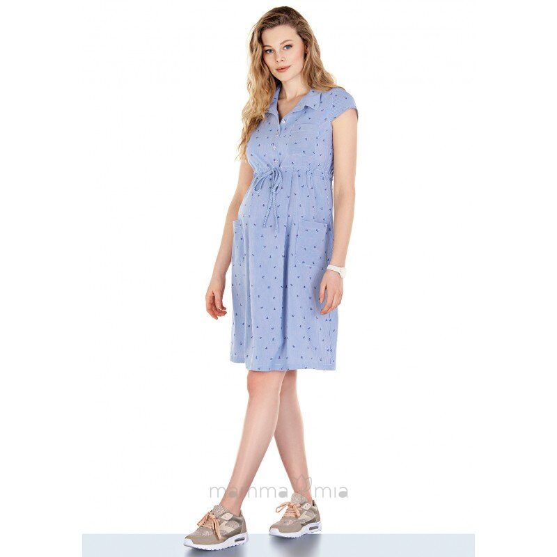 Ebru maternity 4662EB Платье для беременных Голубой