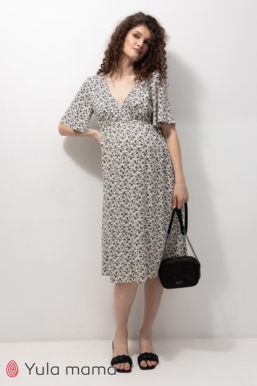 Julla-mama DR-23.042 Платье для беременных Joselyn кремовый, цветы