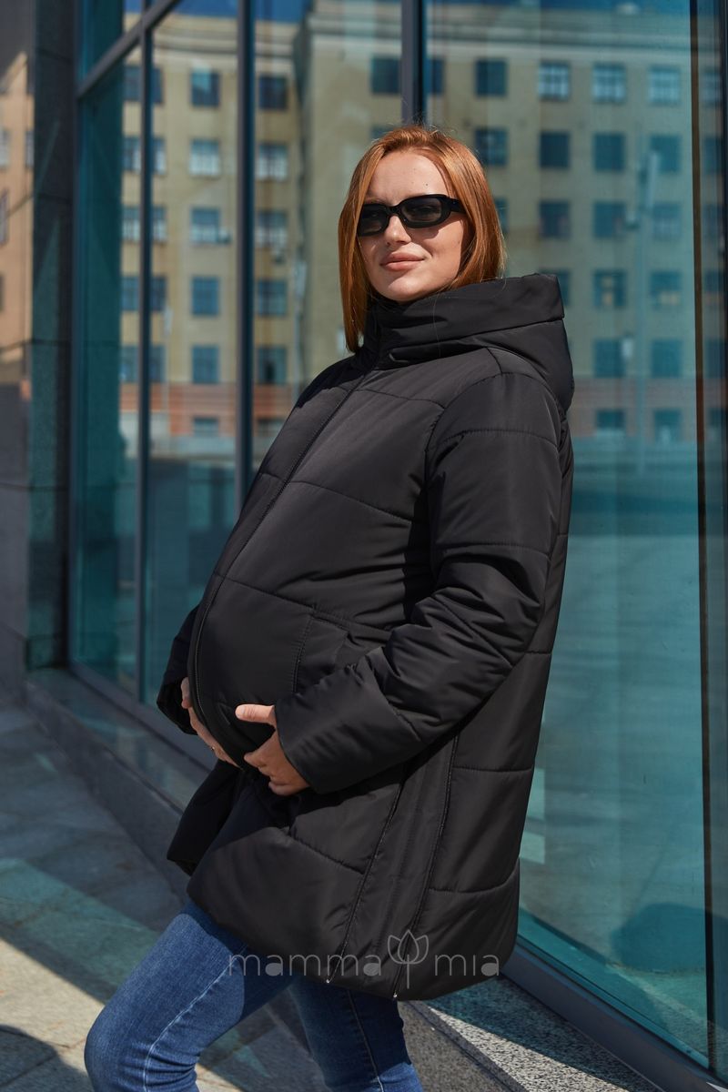 Lullababe Scurta de iarna pentru gravide 2in1 Stockholm Negru