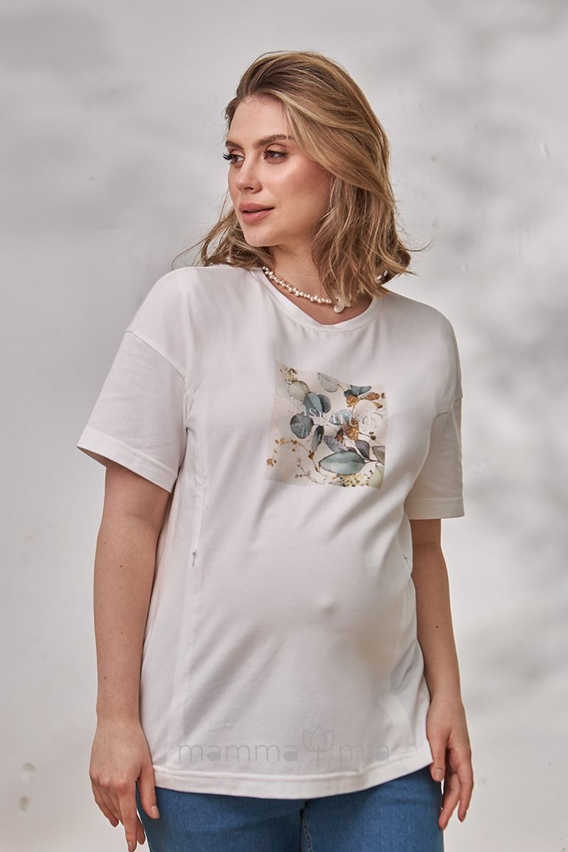 Julla-mama NR-24.061 Tricou pentru perioada de sarcina si alaptare Nature молочный