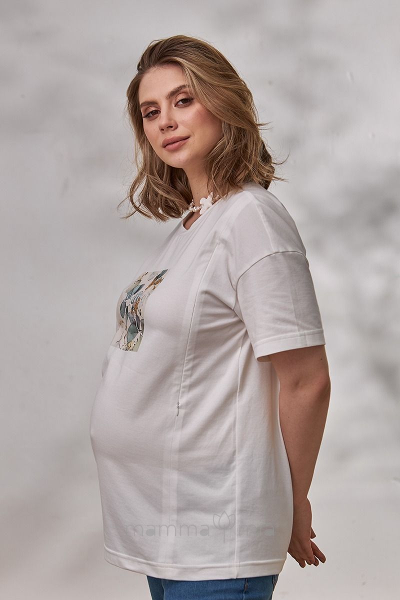 Julla-mama NR-24.061 Tricou pentru perioada de sarcina si alaptare Nature молочный