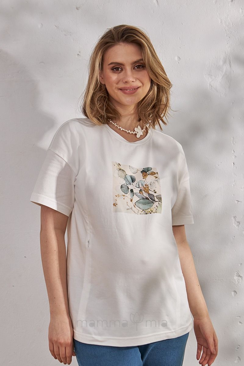 Julla-mama NR-24.061 Tricou pentru perioada de sarcina si alaptare Nature молочный