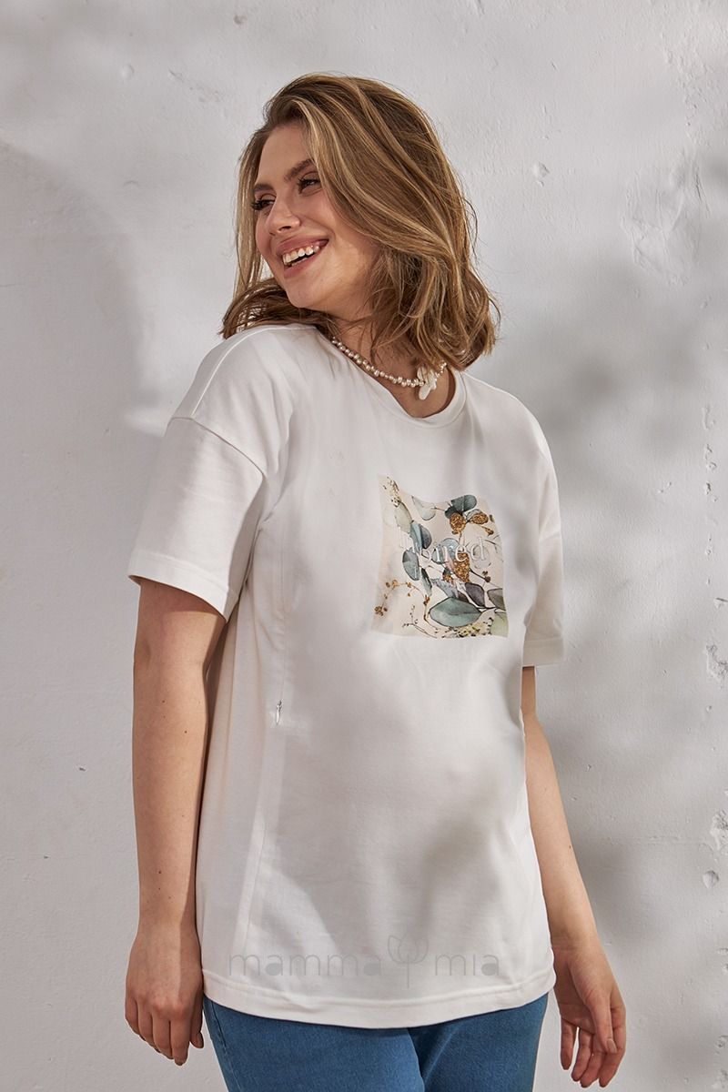 Julla-mama NR-24.061 Tricou pentru perioada de sarcina si alaptare Nature молочный