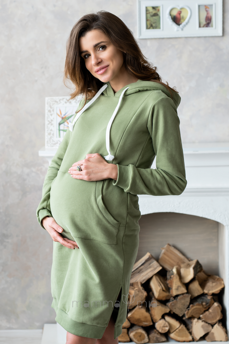 Lullababe Платье для беременных и кормящих Antalya оливковый