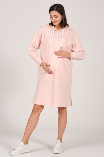 Busa 7362BS Платье с капюшоном для беременных пудра