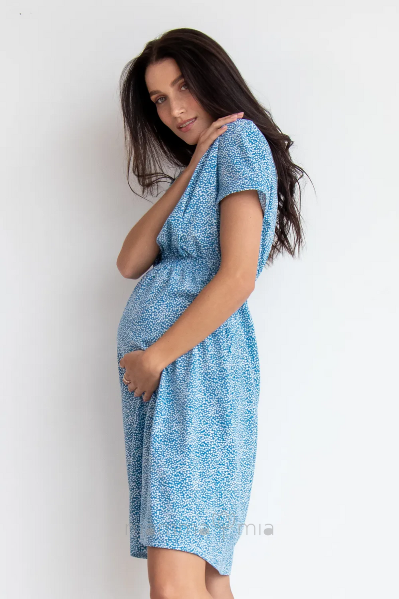To BE 3178760 Платье для беременных принт голубой