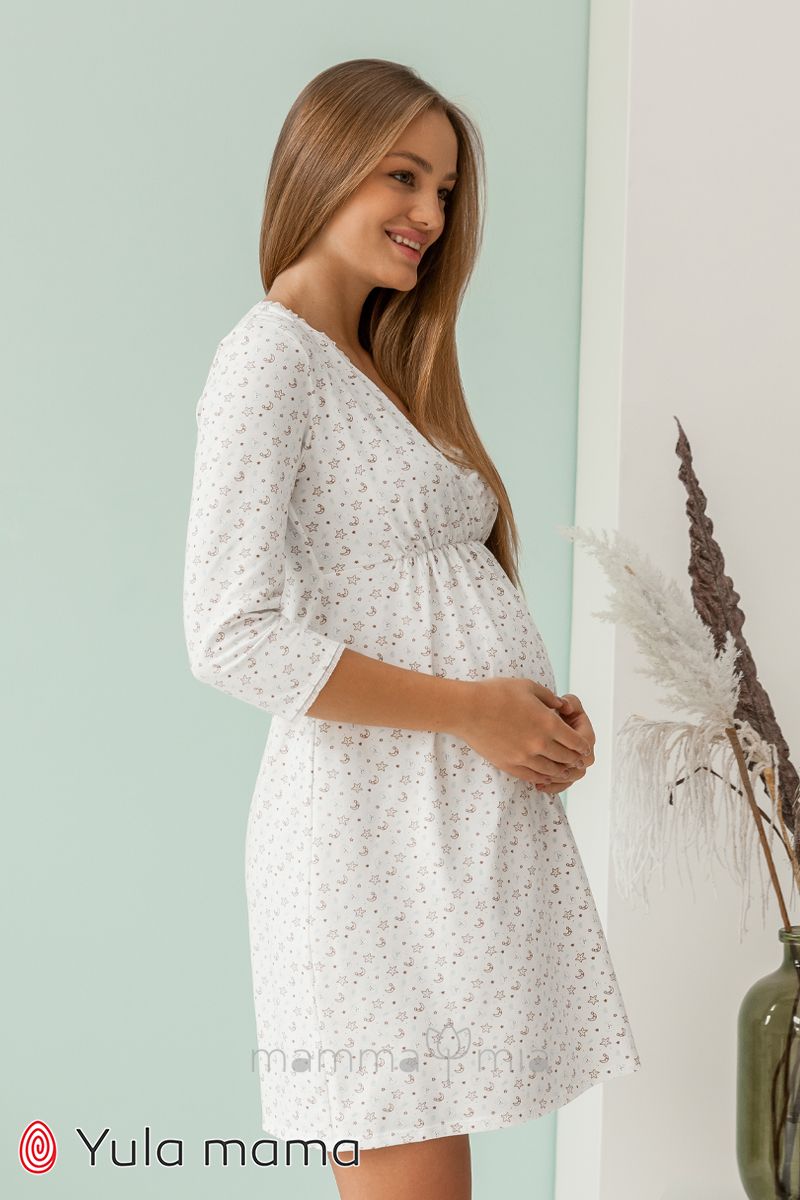 Julla-mama NW-1.5.4 Ночная сорочка для беременных Alisa молочный