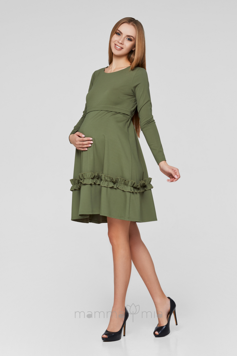 Lullababe Платье для беременных и кормящих Paris хаки