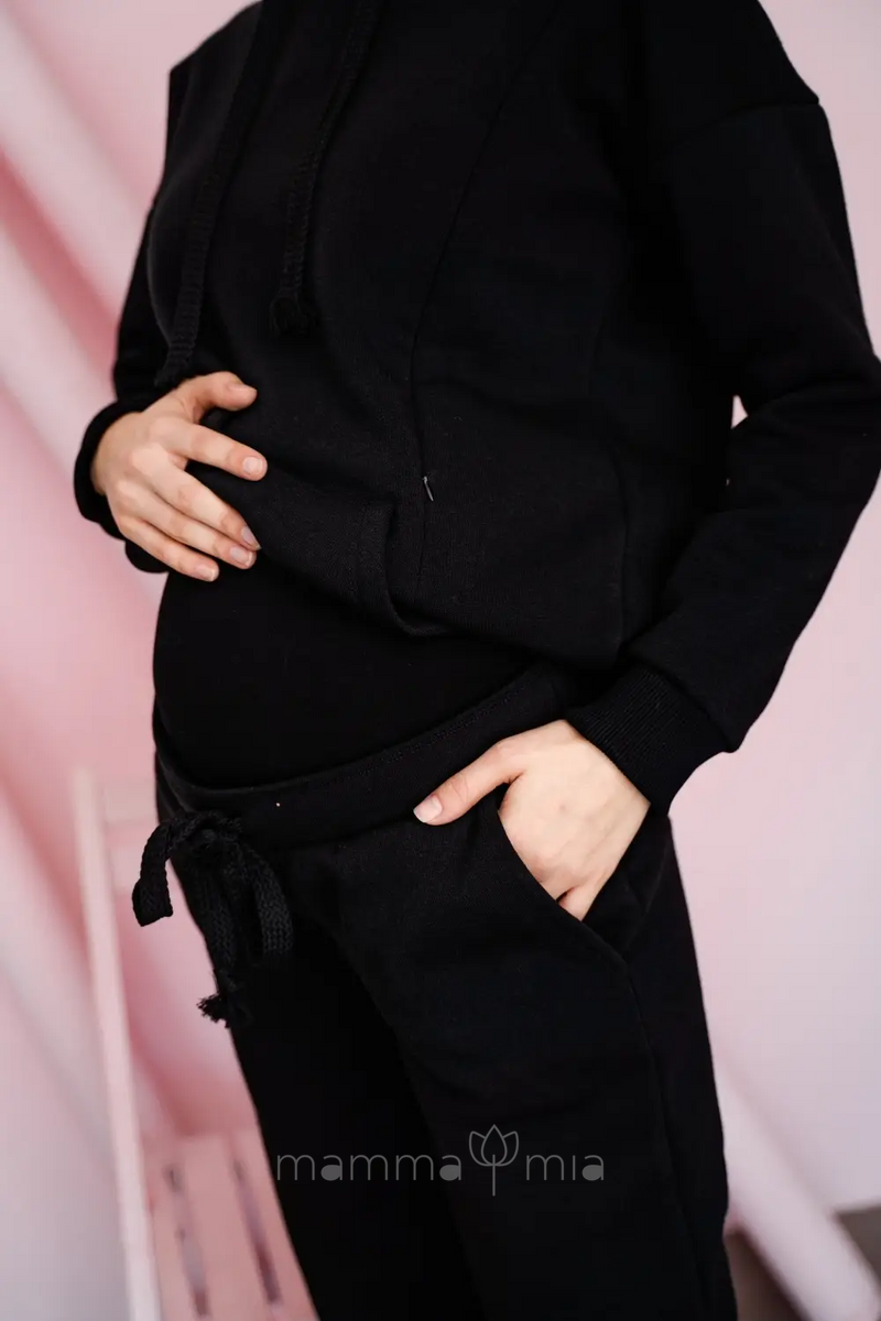 To BE 4218115-4 Спортивный костюм для беременных утепленный Черный