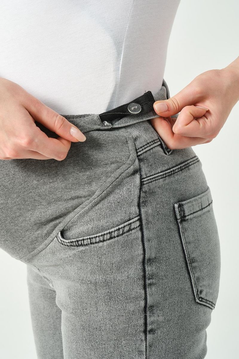 Busa 9153/40BS Брюки джинсовые для беременных серый