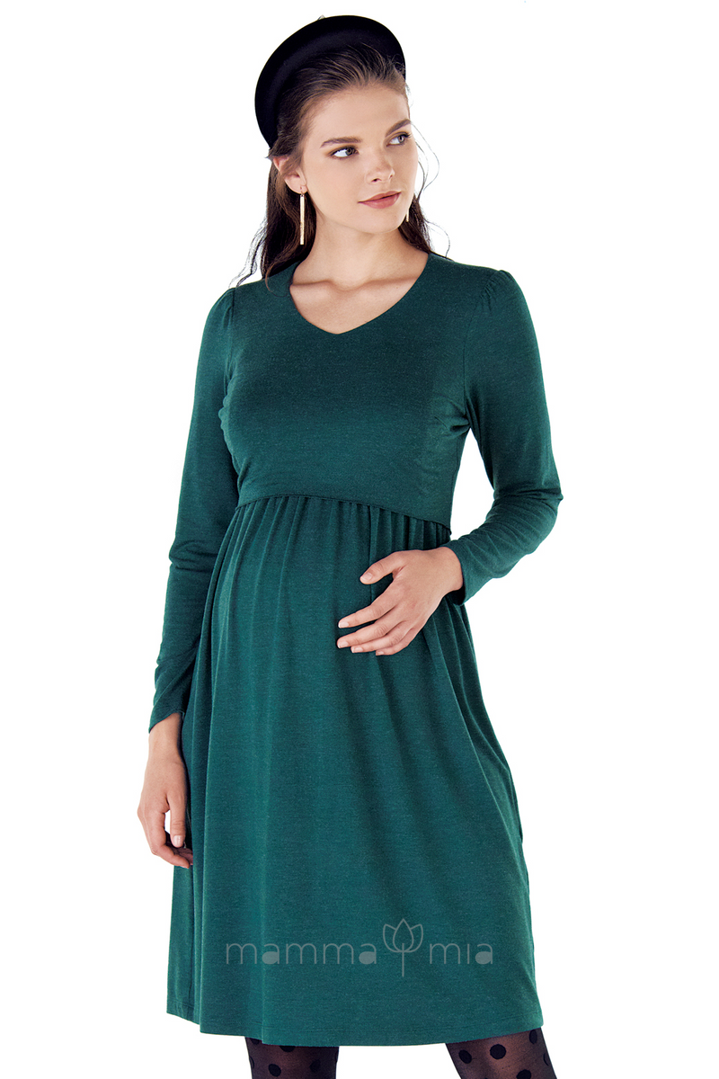 Ebru maternity 4448 Rochie pentru gravide Verde