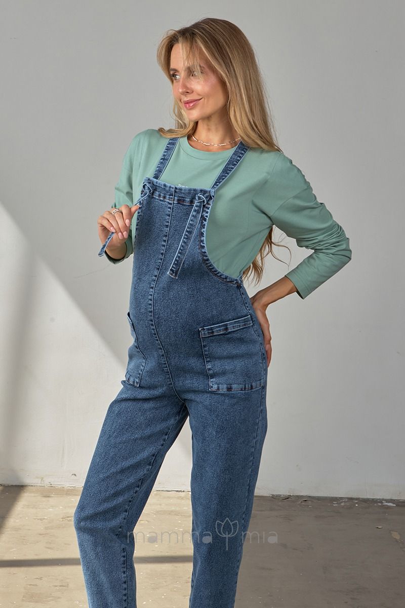 Julla-mama OV-34.021 Salopeta pentru gravide Franka, Denim синий