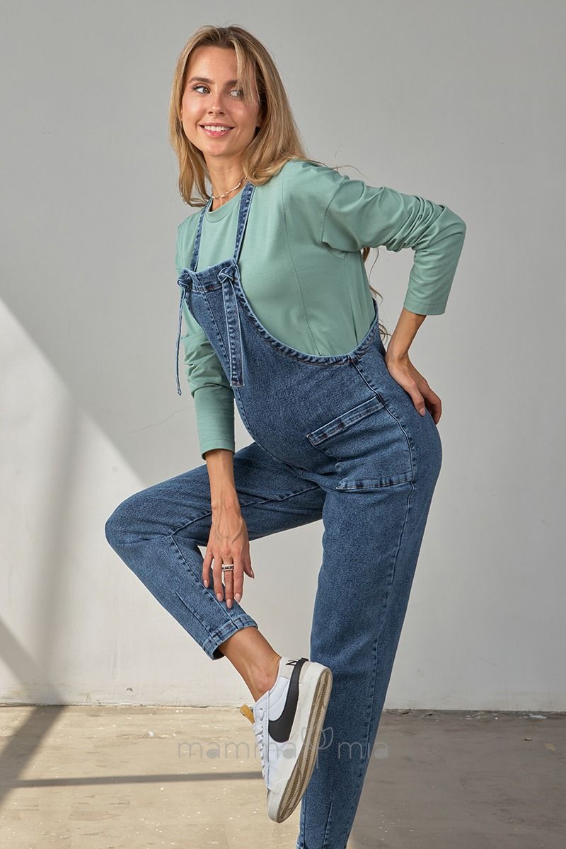 Julla-mama OV-34.021 Salopeta pentru gravide Franka, Denim синий