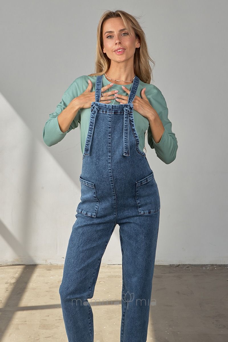 Julla-mama OV-34.021 Salopeta pentru gravide Franka, Denim синий