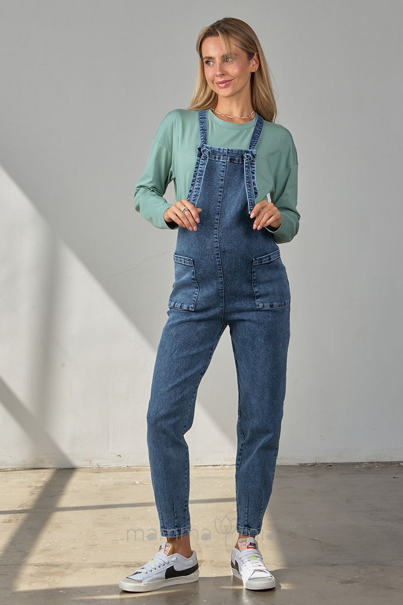 Julla-mama OV-34.021 Salopeta pentru gravide Franka, Denim синий