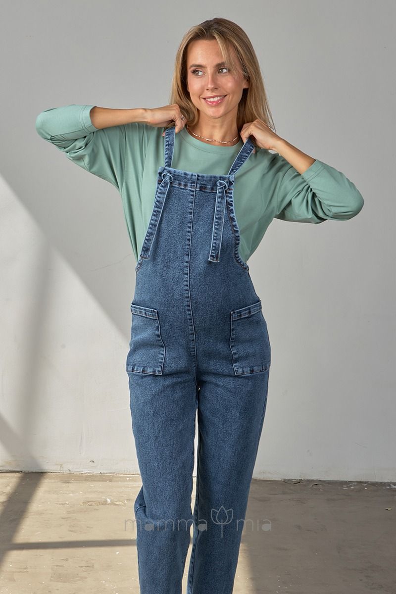 Julla-mama OV-34.021 Salopeta pentru gravide Franka, Denim синий