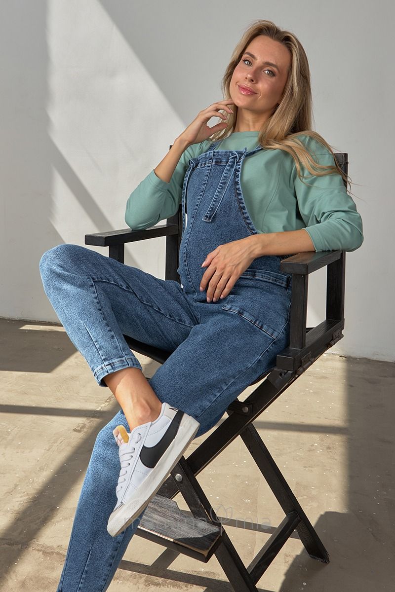 Julla-mama OV-34.021 Salopeta pentru gravide Franka, Denim синий